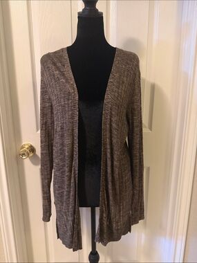 croft & barrow Chocolate Brown Ribbed Open-Front Cardigan